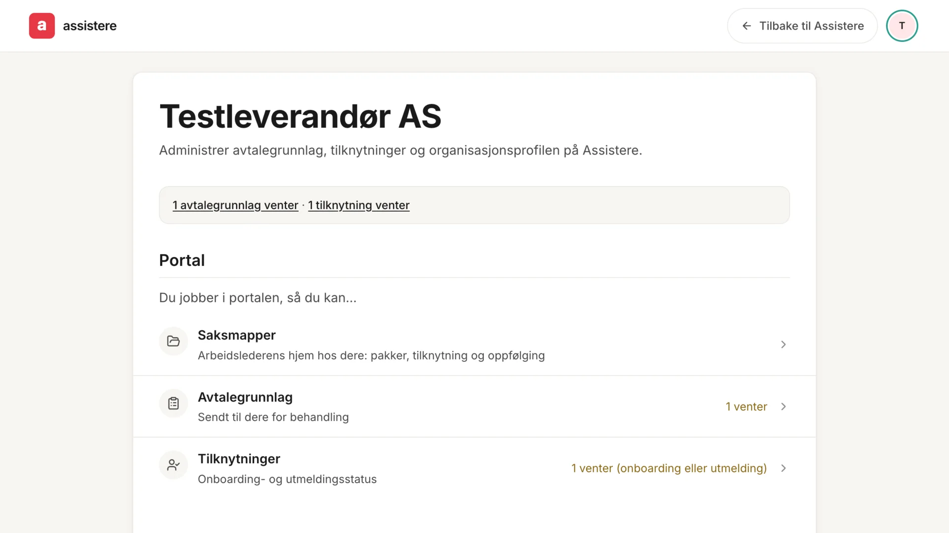 Egen arbeidsflate med det som venter