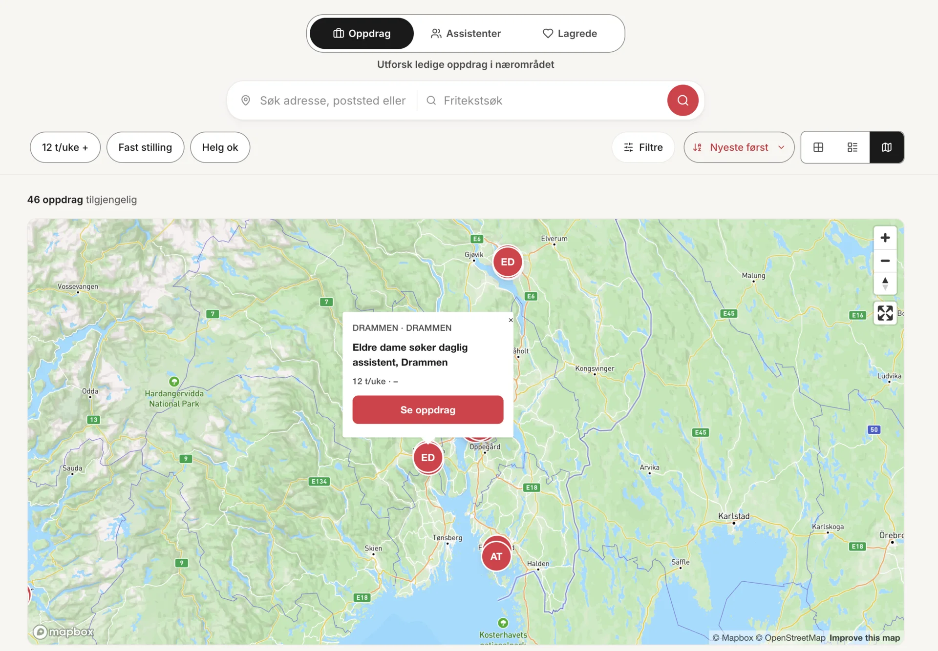 Oppdrag på kartet