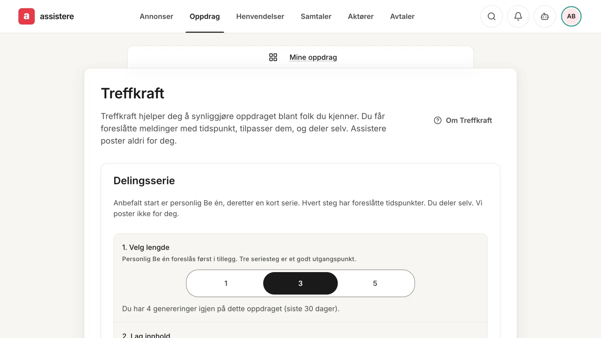 Treffkraft med delingsserie